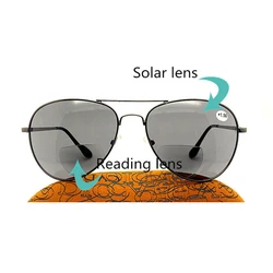 Multifocal Reading Glasses Men Women Pilot Sunglasses Look Near Far Bifocals Spectacles Multifunction Glasses magnifier Gafas H5