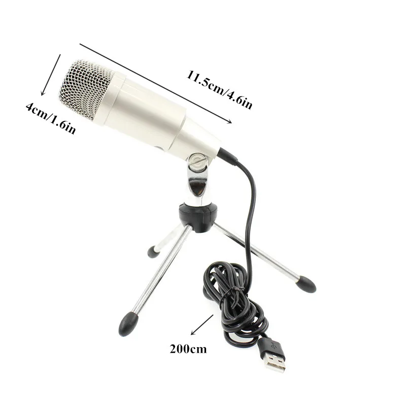 Micrófono USB micrófonos de condensador grabación para ordenador PC Windows enchufe profesional, micrófono de estudio de reproducción