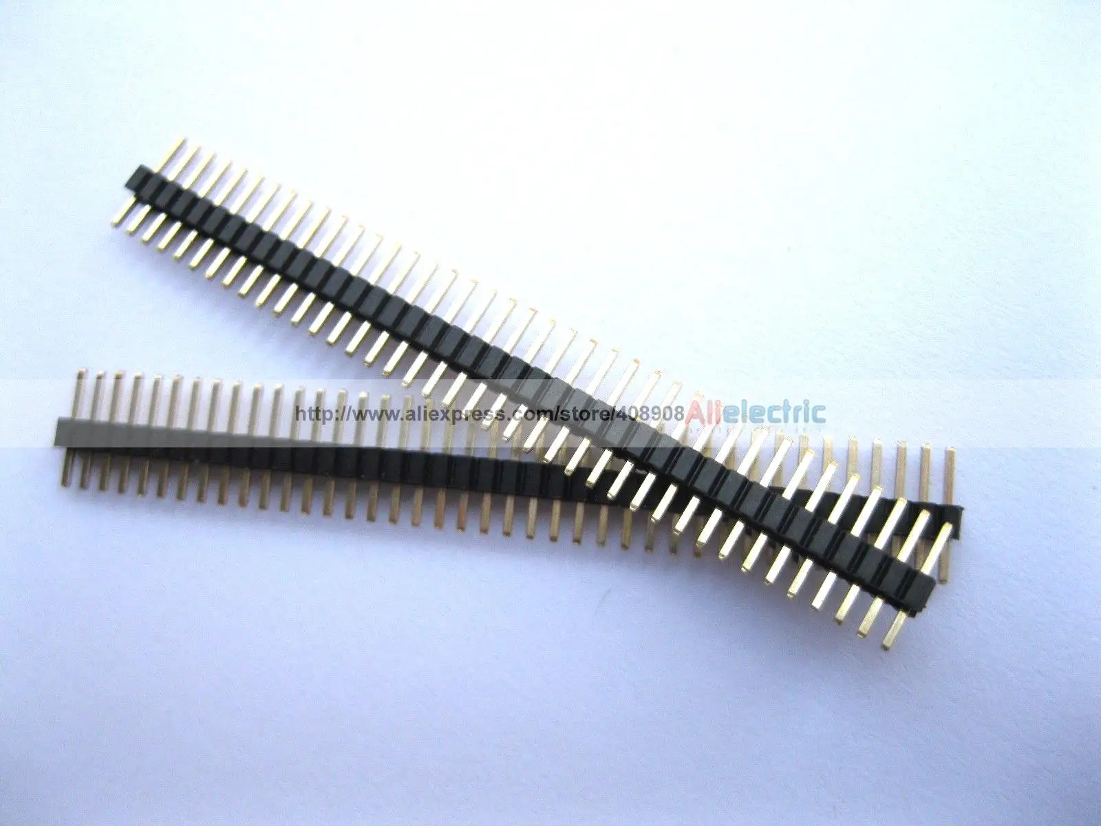 300 Pcs Gold Plated 1.27mm Breakable Pin Header 1x40 40pin Male Single Row Strip