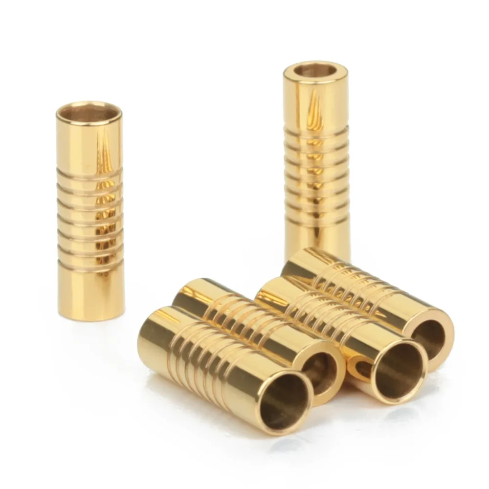 5pcs Stainless Steel Round Magnetic Clasps Silver Tone Golden Connector Fit 2mm 3mm 4mm 6mm 8mm Leather Cord Bracelets Findings