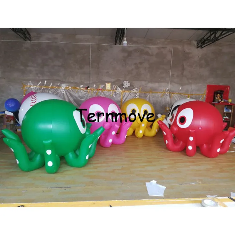 

giant flying advertising balloon Hanging on roof Promotion colorful Inflatable helium squid octopus balloon for decoration