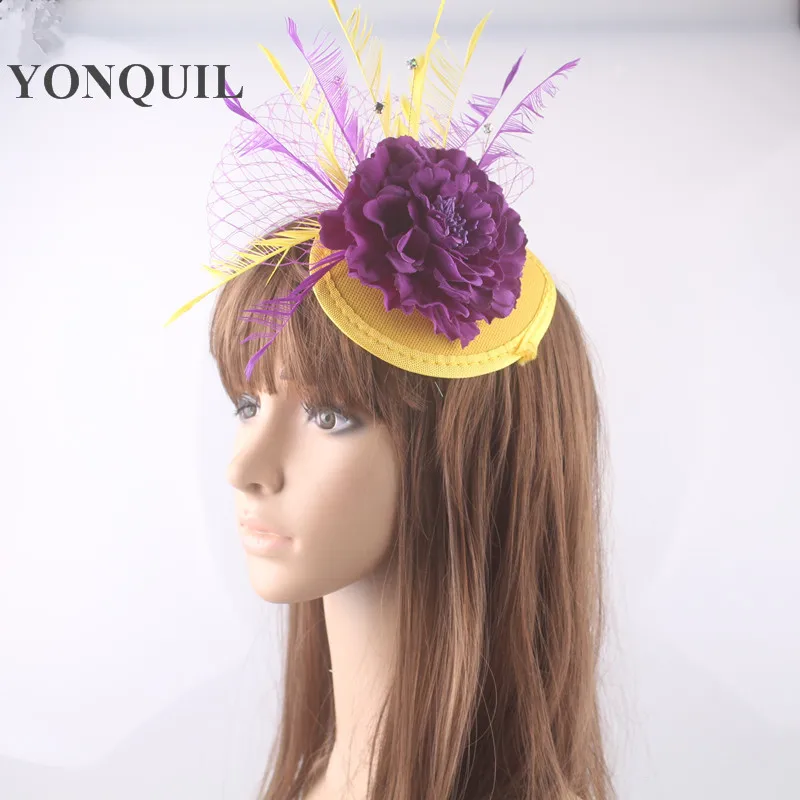 Multiple Color Fabric Fascinator Base Derby Silk Flower Headpiece Hair Clips Church Headwear Hats Suit For All Season FNR151112