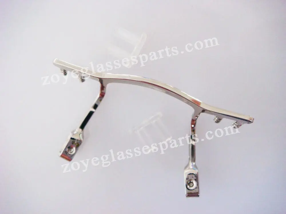 nose bridge for rimless eyewear,bridges with pad arms for rimless eyewear repair,silver color stainless steel TB-298 silver image 3