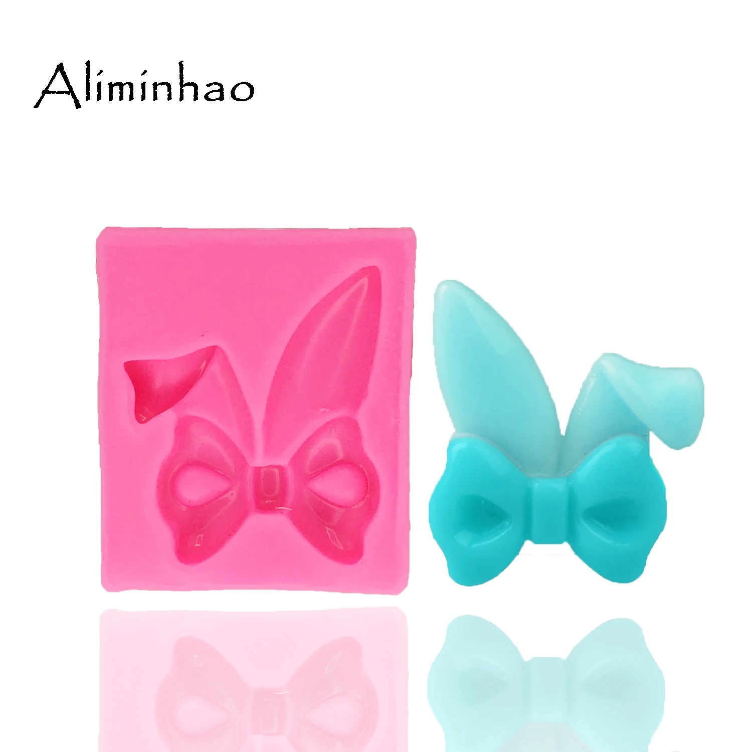 B1314 Rabbit ear shape Bow DIY fondant silicone mold for cake decorating tools chocolate gumpaste moulds Sugarpaste Bakeware