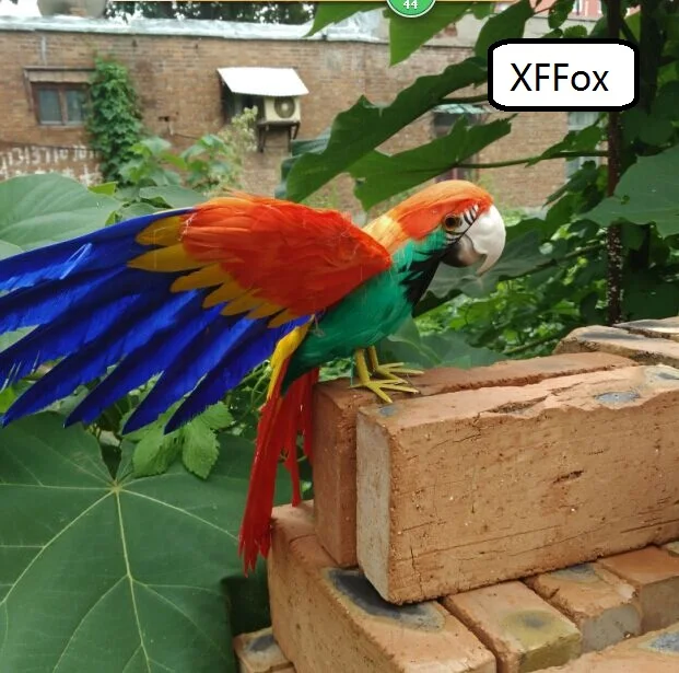 real life orange&green parrot model foam&feather simulation wings parrot bird gift about 30x45cm xf0247