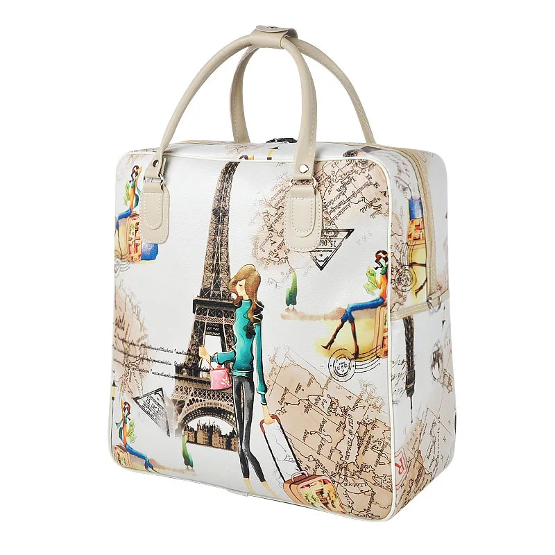 2024 nuovo bagaglio da donna in pelle PU borsa impermeabile borsa da viaggio con stampa da donna di grande capacità borse da viaggio Casual