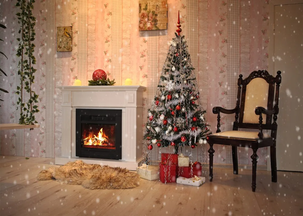 Capisco boudoir Christmas Tree Armchair Gift Swing Flowers Photo Background Customized Photographic Backdrops For Photo Studio