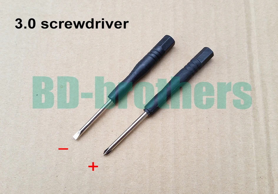 88mm Mini Screwdriver 3.0 Phillips / 3.0mm Slotted Flathead Straight Screwdrivers Black Open Tool for Repair 2000pcs/lot