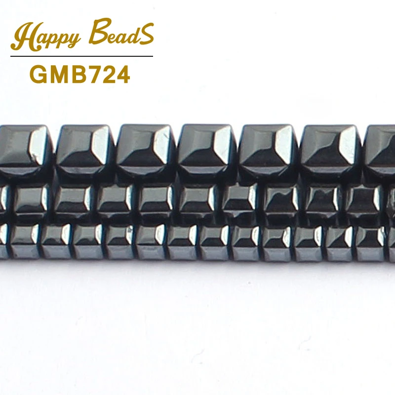 Natural Black Hematite Stone Beads High quality Suqare Shape Cube Hematite Bead For Jewelry Making Diy Bracelet 15inches 3/4/6mm