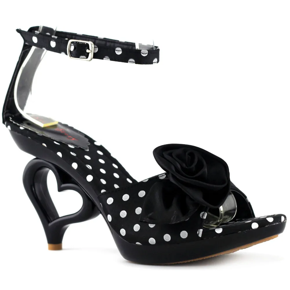 LF60803 New Ladies Polka Dots Bride EVE Heart Heel Sandals Shoes