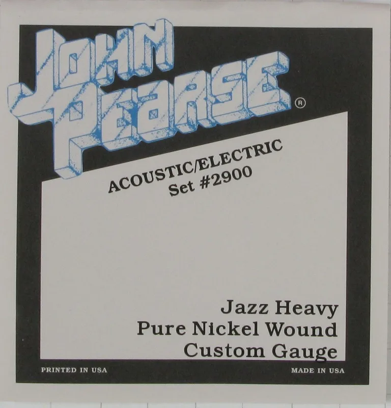 John Pearse Pure Nickel Wound Jazz Acoustic/Electric Guitar Strings, Jazz Guitar