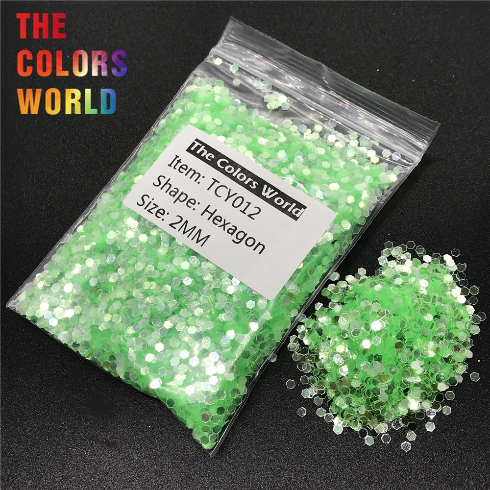 TCY012 Shinning Silver Green Color Hexagon Shape Nail Glitter Nail Art Decoration Nail Gel Body Glitter Makeup Henna Tattoo DIY