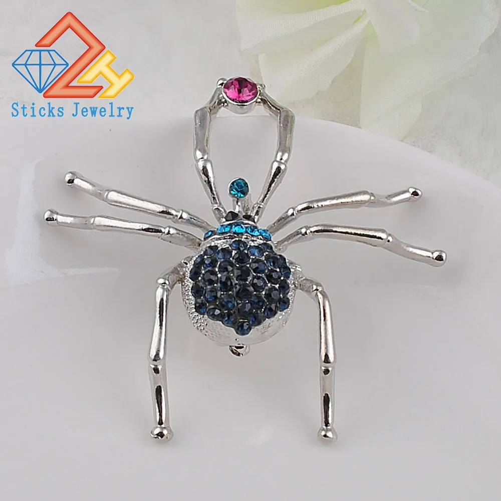 Fashion Mixed Color Rhinestone Brooches Retro Style Cute Animal Lnsect for Women Jewelry