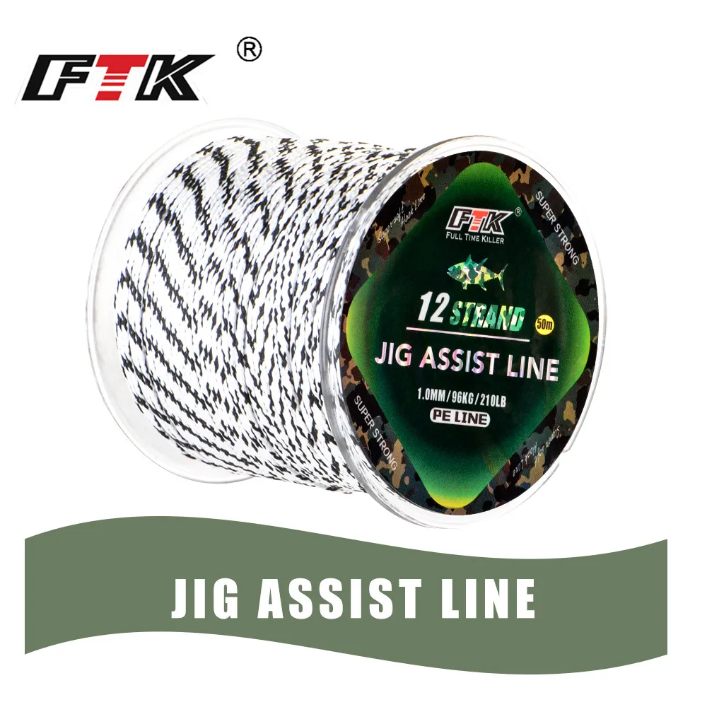 50m 12 Strands Pe Braided Speargun Line 70LB 140LB 210LB Multifilament Fishing Line Saltwater Accessories