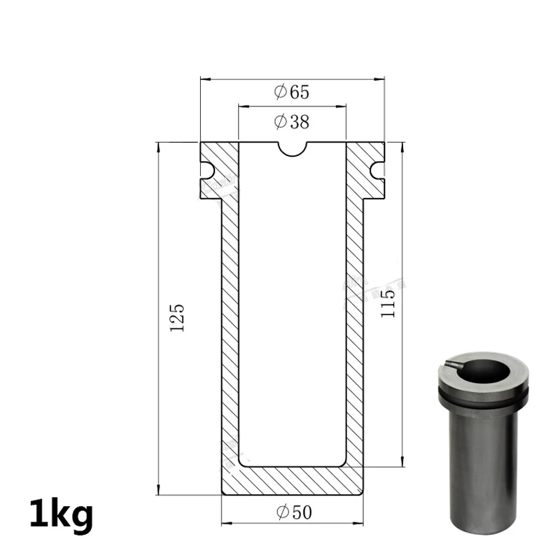 1kg 2kg 3kg High Pure Graphite Crucible Cup Metal Melting Gold Silver Scrap Furnace Casting Mould Melt Smelting Pot Cup Tools