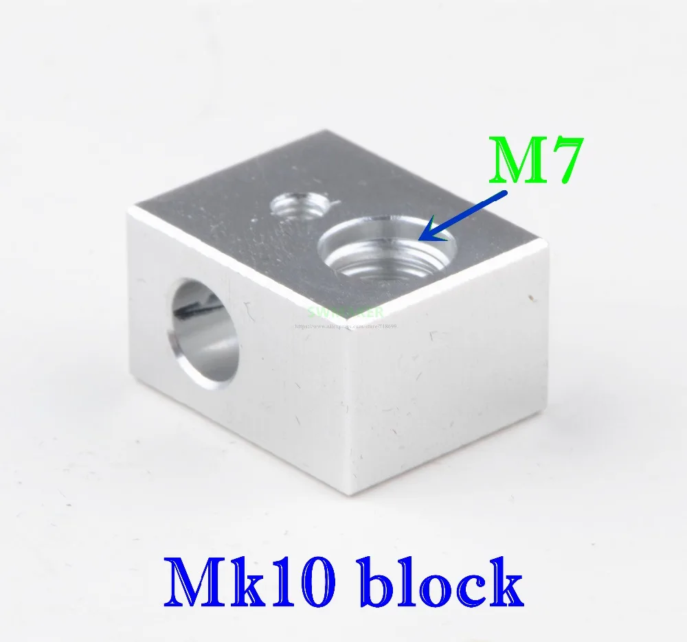 New type  MK10 Heater Block + MK10 brass nozzle  M7 thread for Flashforge MK10 extruder hotend 3D printer parts 1set