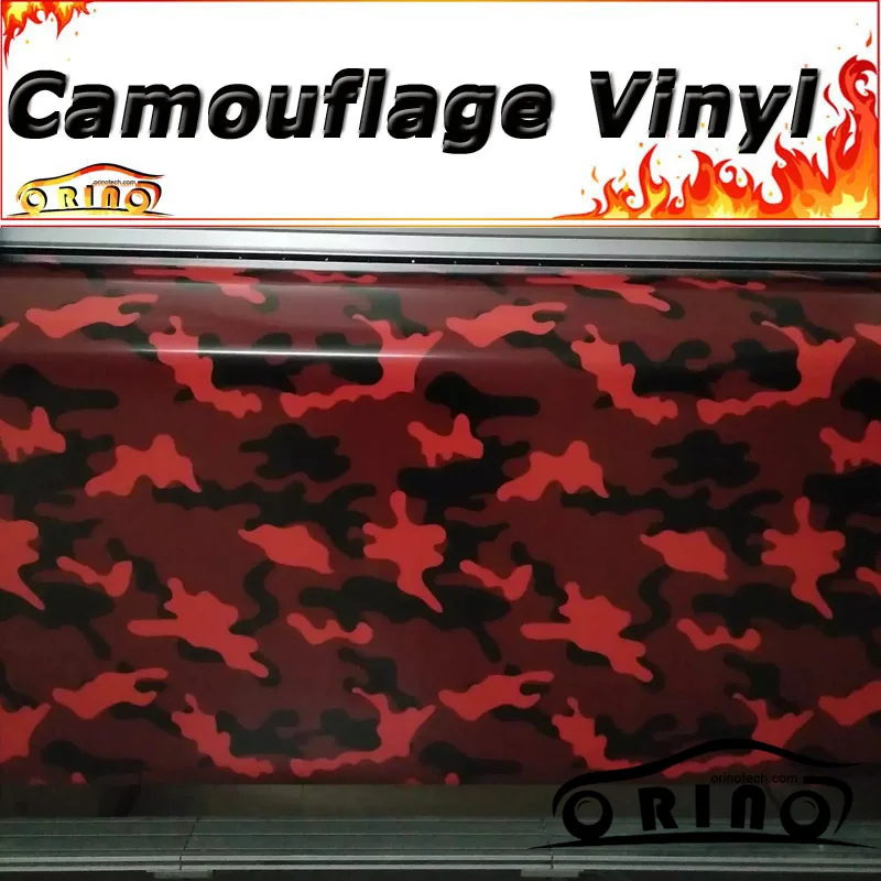 Black Red Camouflage Vinyl Scooter Car Motorcycle Wrap Film Sheet DIY Styling Car Sticker Wrapping with Air Release