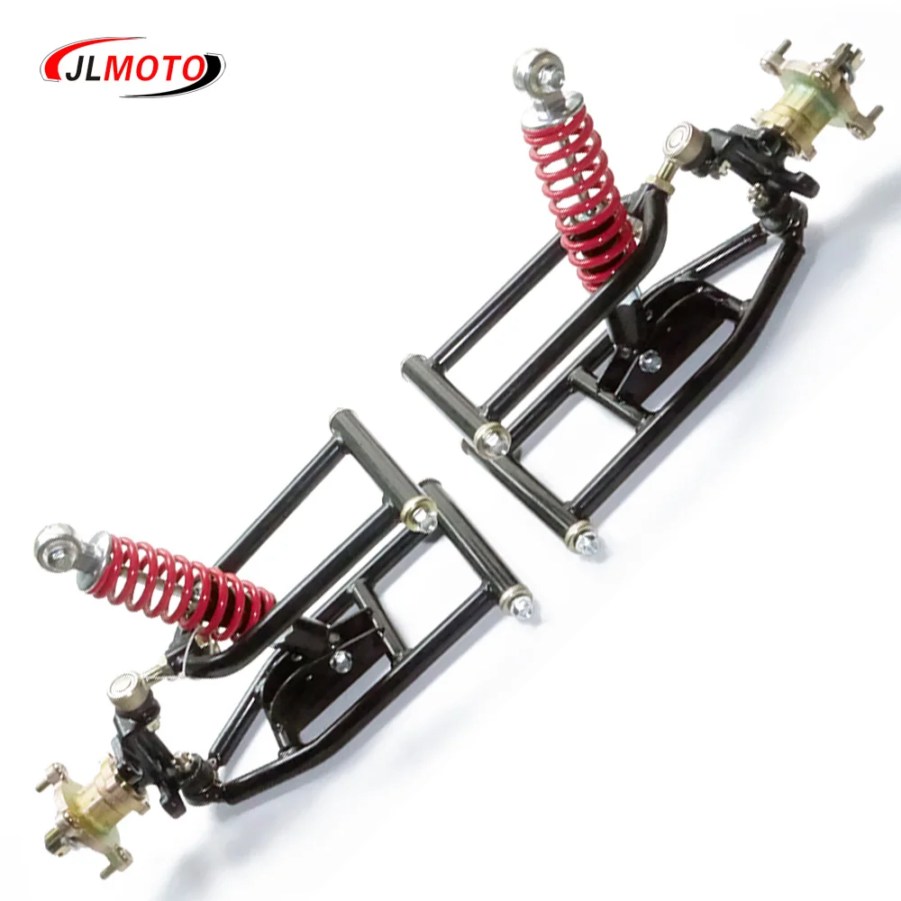 1 Zestaw Zawieszenia 340mm, Amortyzator 250mm, Wahacz, Wahacz Pionowy, Zwrotnica, Oś z Tarczą Hamulcową, Piasta Koła 4 Śruby Pasująca do Buggy ATV Części