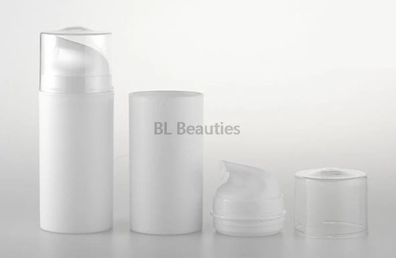 300pcs/lot 100ml PP Lotion Airless Pump Bottle Vacuum Flask White Plastic Foam Bottle With Clear Cap Free Shipping