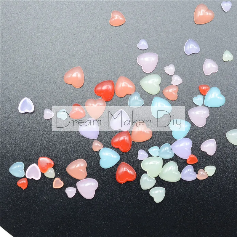 4mm/6mm/8mm DIY pendant jewelry accessories Cabochon Domes Round Heart droplets Transparent Wihout glue Beads