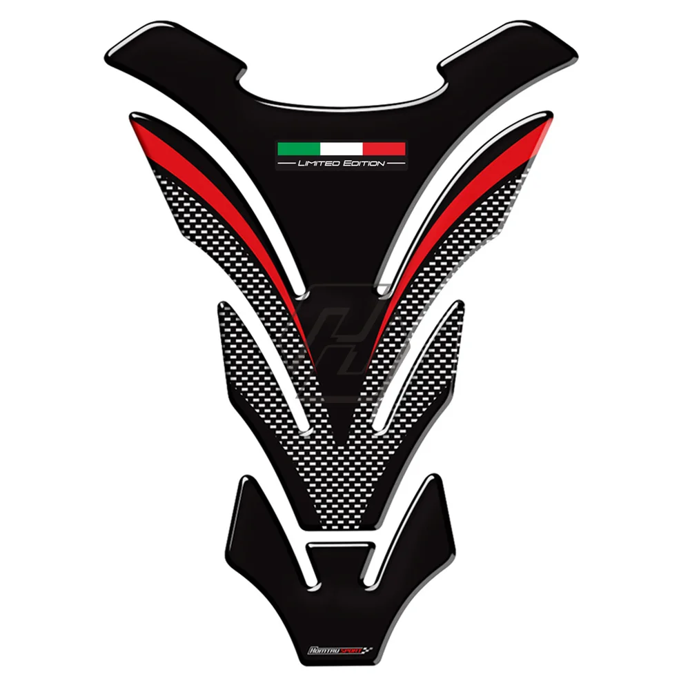 

3D Carbon-look Motorcycle Tank Pad Protector Decal Stickers Case for Honda Suzuki Kawasaki Ducati Aprilia RV4 Italy Flag Tank