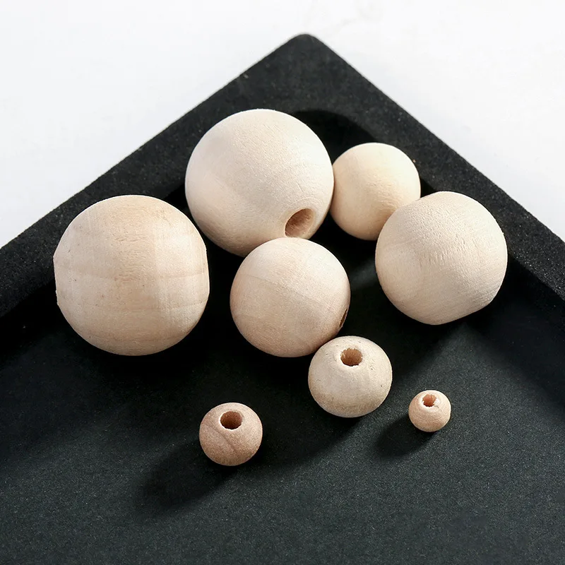 100pcs/lot 5/6/8/10/12/14/16/18mm Round Spacer Wooden Beads Eco-Friendly Natural Color Wood Loose Beads for DIY Jewelry