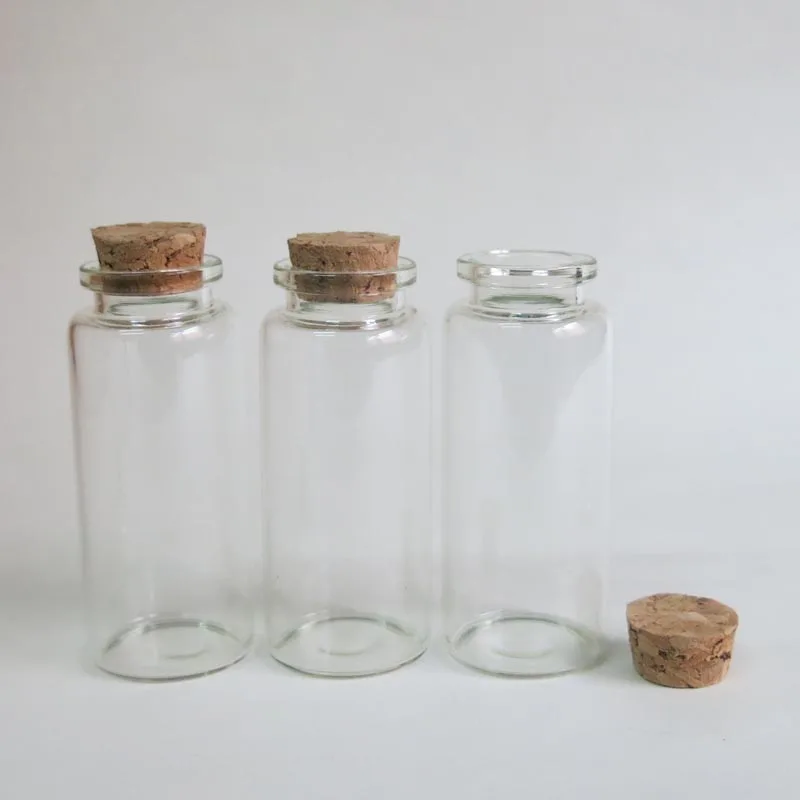 

30 x 30ml Clear Glass Bottle with Wood Cork 30*70*17mm Empty Cork Stopper Glass Vial Used for Storage Craft Glass Container