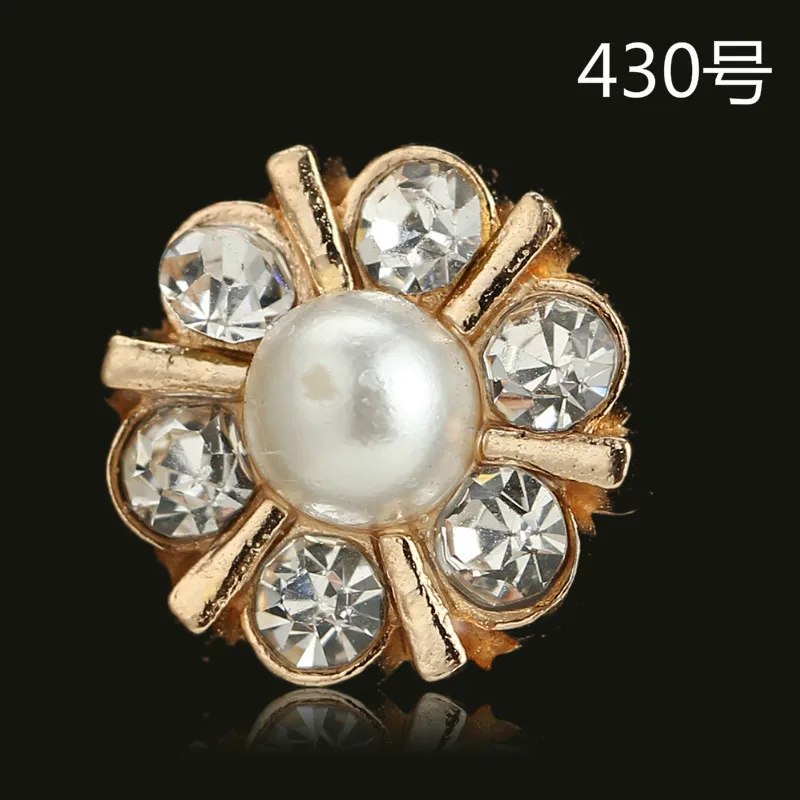 

Wholesale 50PCs 12mm Alloy Gold Color Crystal Imitation Pearl Flower Charm for Women Fashion Jewelry Accessories DIY