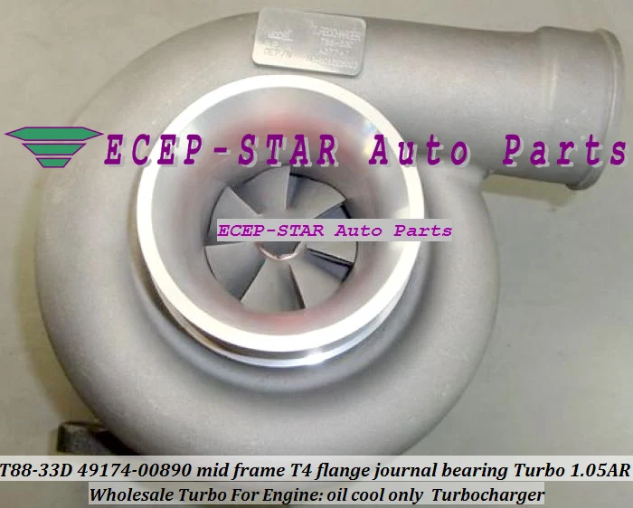 Free Ship T88-33D 49174-00890 Turbo 1.05 AR T4 Flange oil -c Journal Bearing 97mm V band External Wastegate Vehicle modification