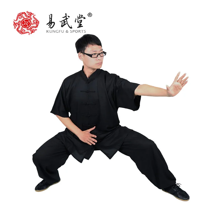 Yiwutang Unisex Short Sleeves Taichi Uniform Summer Kungfu Clothing Cotton  Martial Art Sets  Chinese Comfortable and Breathable