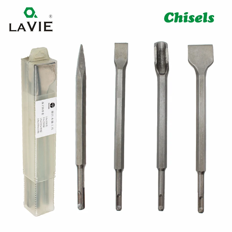 

4pcs 250mm SDS PLUS Chisels Set Point Groove Gouge Flat Chisel Electric Hammer Drill Bit Break Concrete Brick Wall Drilling