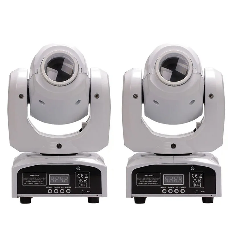 2Pcs White Shell Mini Moving Head 30W LED Gobo Spot Light DMX512/Master-Slave/Auto Run/Sound controller Moving Head Light DJ/Bar