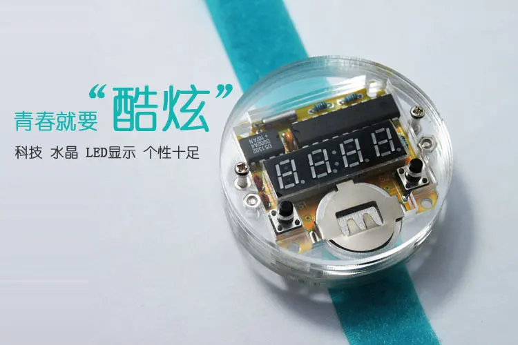 Single-Chip LED Watch Kit Clock DIY Big Time Digital Tube Watch Electronic Watch Parts