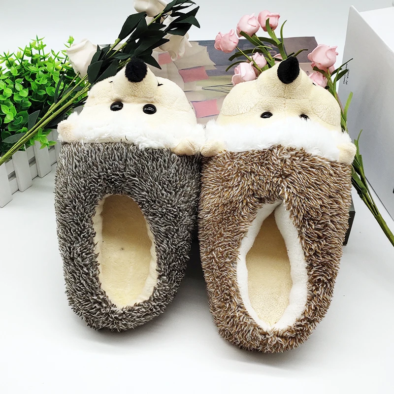 Pantofole da interno offerta speciale per cani personalizza un caldo inverno hedgeh lovers pantofole da casa scarpe con fondo rigido spesso su scarpe per amanti del pavimento