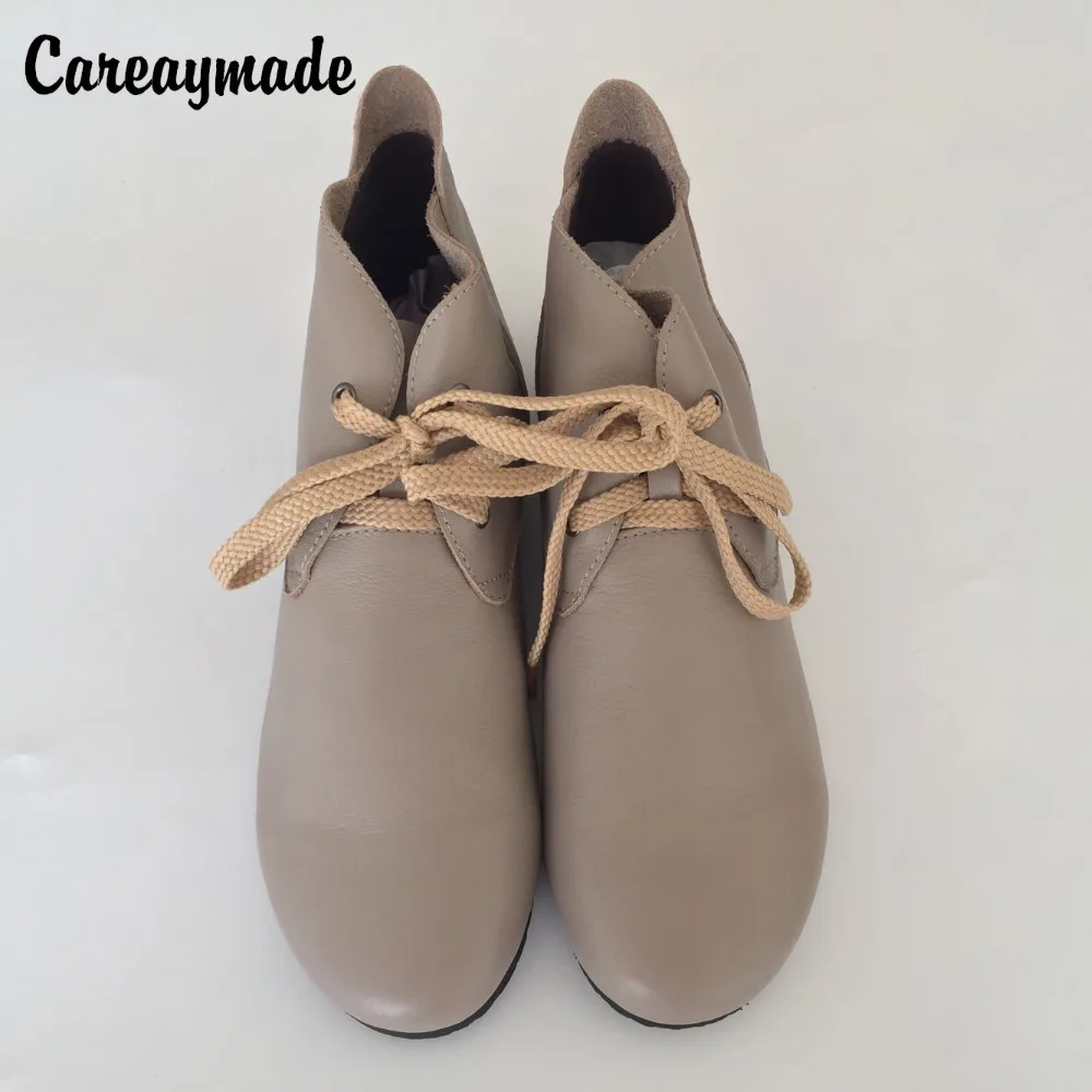 Careaymade-Women ankle boots,hot sale pure manual Top layer Genuine leather shoes retro single boots Japanese fashion Sen shoes