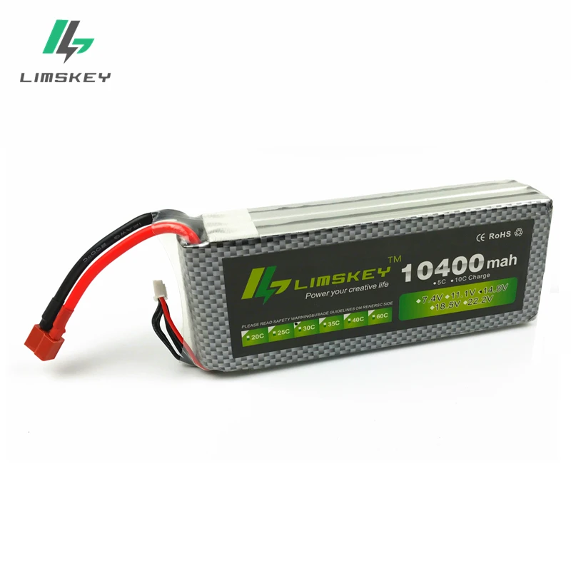 Original Ultra-high Capacity Limskey Power 4S Lipo Battery 14.8V 10400MAH 30C RC Heilecopter Car Boat VS 4S 10000mah  Battery