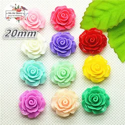 50pcs 20mm Multicolor camellia resin Flatback Cabochon DIY jewelry/phone decoration No Hole