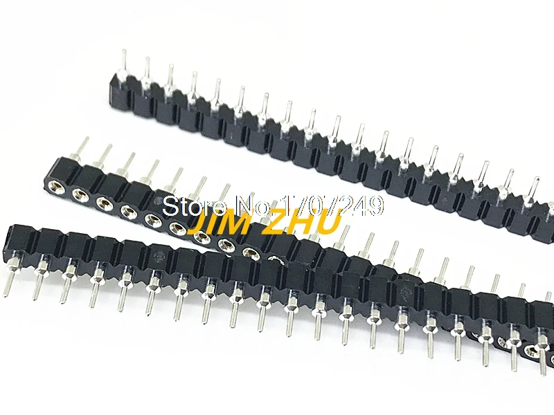 Free Shipping 100pcs 2.54mm Round Female Header Single Row 40Pin Round Hole Female Pin Header 2.54mm 1x40P Round Pin Connector