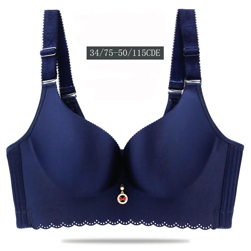 QA159 Top selling sexy breathable wireless women brassiere glaze seamless underwear plus size bras C D E Cup