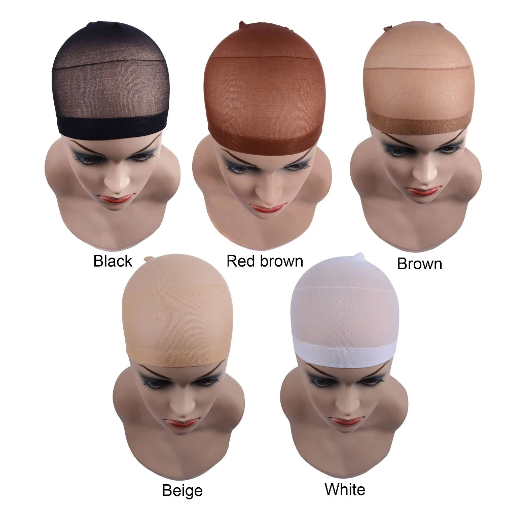 

12Pcs(6bag) Hair Mesh Wig Cap Hair Nets Wig Liner Hairnet Snood Glueless Dome Wig Cap Stretchable Elastic Hair Net