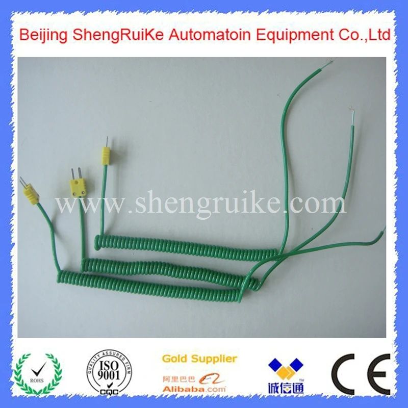 

2*7/0.15 PU coated Spring Coil thermocuople Cable With Mini Connector