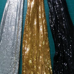 Brand 150cm x 45cm GOLDEN Metal Mesh Fabric Metallic cloth Metal Sequin Sequined Fabric Curtain Square Home Decoration Clothing