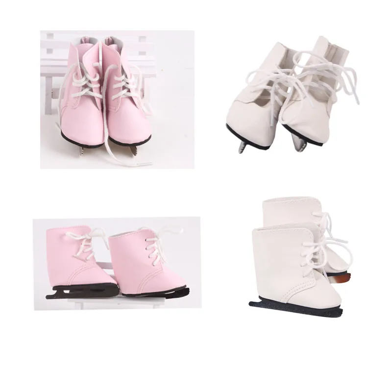 Doll Roller Skate Sequin Shoes Doll Ice Skates Fit 18 Inch American&43 Cm Baby New Born Doll Generation Christmas Girl`s Toy DIY