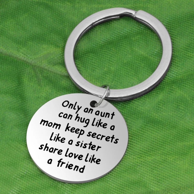 Ufine Only an aunt can hug like a mom keep secrets like a sister pendant stainless steel Jewelry Key Holder K064