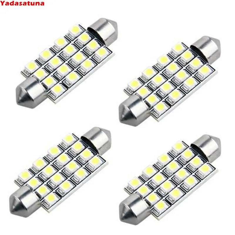 Bombilla LED para Interior del Coche, 10X42mm, 3528 SMD, 16 LED, Blanco