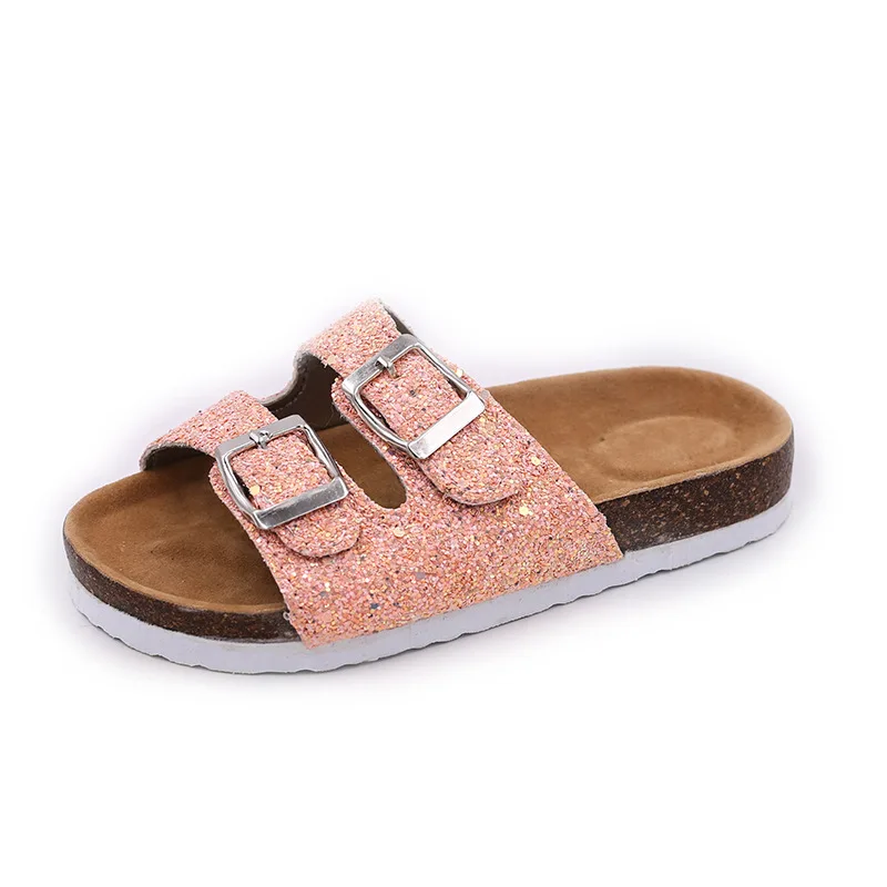 New Summer Boys Slippers for Children Cork Sandals Outdoor Non-slip Soft Leather Girls Beach Shoes Kids Fashion Sandals