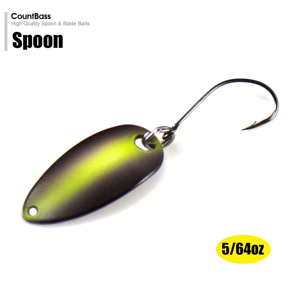Countbass Casting Löffel Größe 27 x 12,5 mm, 2,2 g 5/64 Unzen Süßwasser Lachs Forelle Hecht Bass Metall Messing Angelköder Fischköder – Detail 1