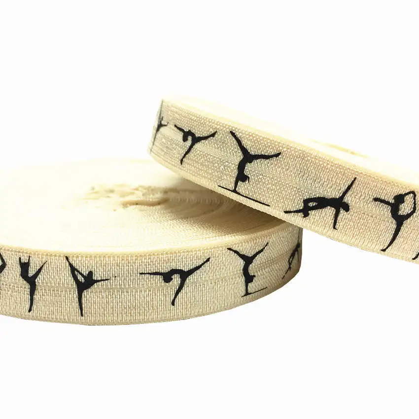 10 Yards 5/8'' bunter Gymnastik-Druck, umklappbar, elastisch, dehnbar, für Mädchen, Haargummi, Zubehör, DIY, handgefertigtes Gurtband – Detail 12