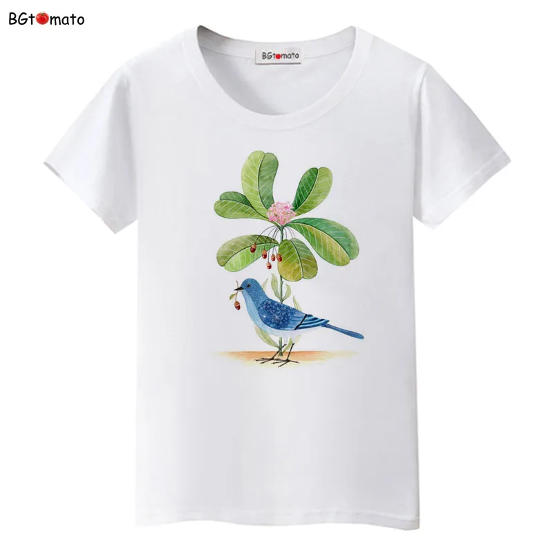 

BGtomato Friendly beautiful bird printing shirts brand new cool summer tops Good quality breathable soft casual shirts