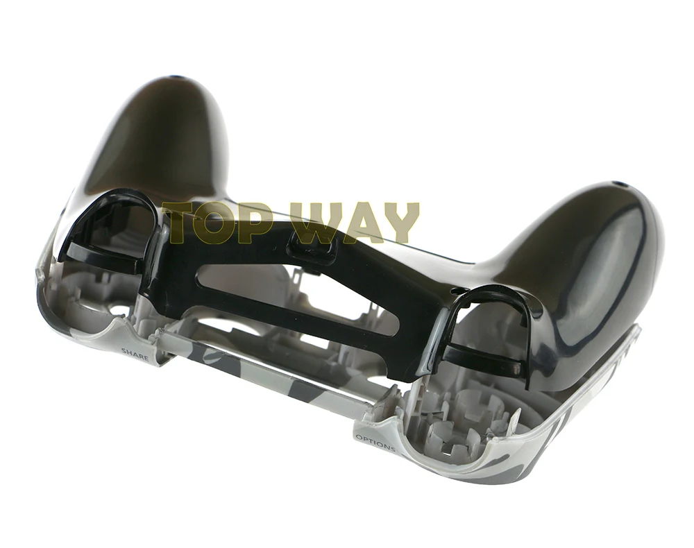 10 juegos de carcasa completa de camuflaje con piezas conductoras de teclas pequeñas completas para controlador inalámbrico PS4 JDS 001 011 JDM